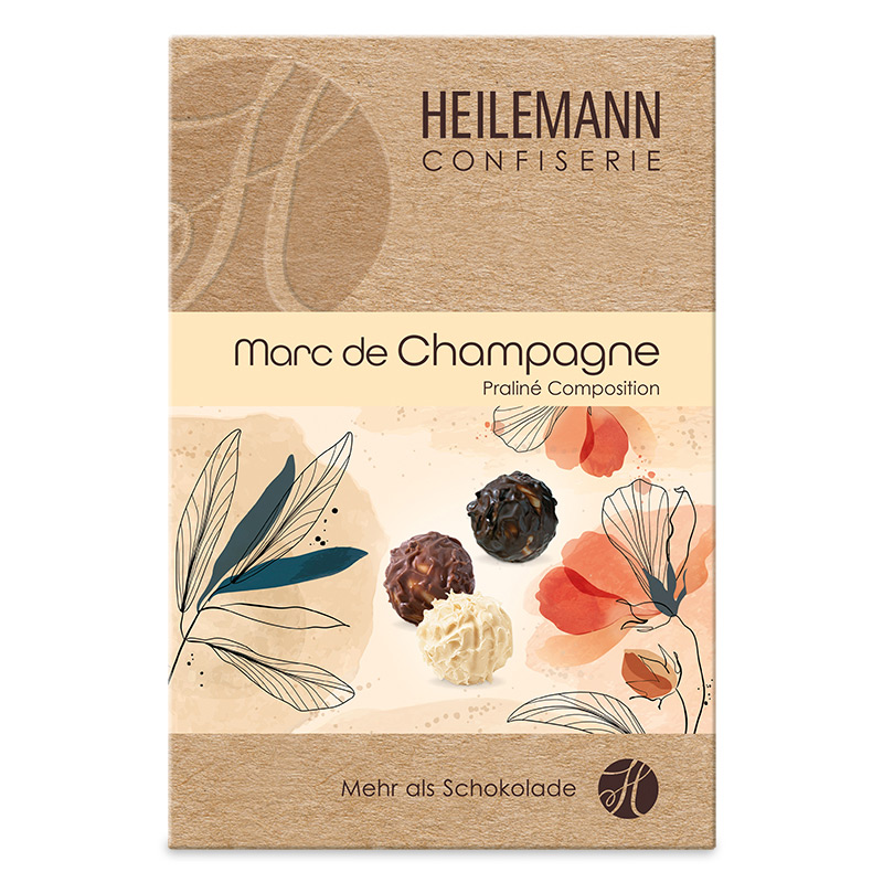 Heilemann Marc de Champagne Trüffel-Pralinen Komposition, 208 g, Vorderseite