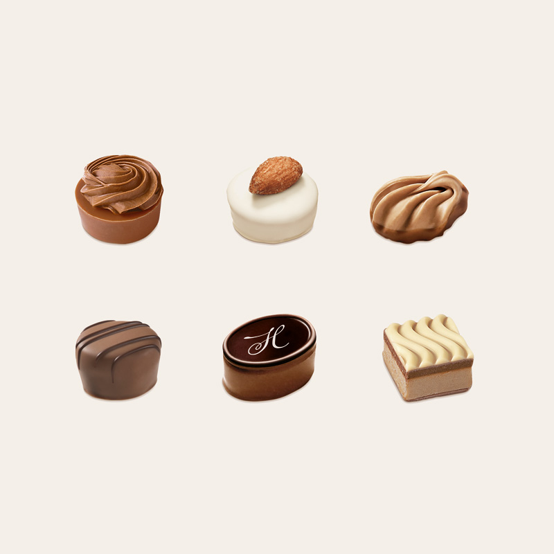 Heilemann Nougat Pralinen Komposition, 125 g, enthaltene Pralinen