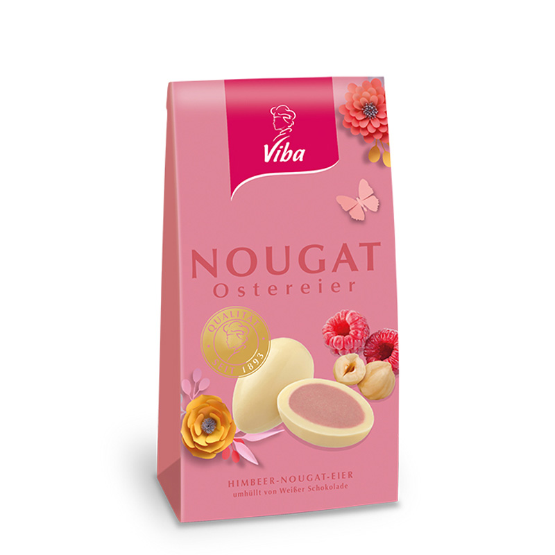Viba Himbeer Nougat Eier im Beutel, 114 g