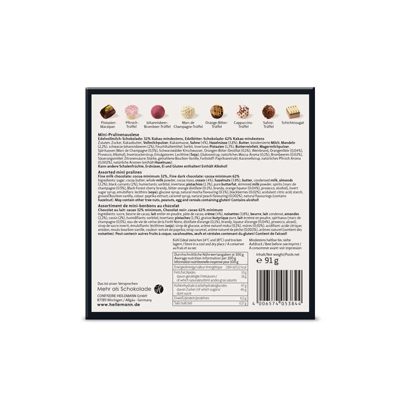 Heilemann Mini Pralinen schwarz - Rückseite