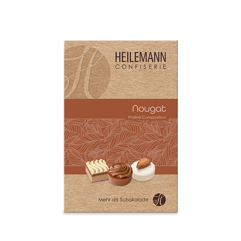 Heilemann Nougat Pralinen Komposition, 125 g, Vorderseite