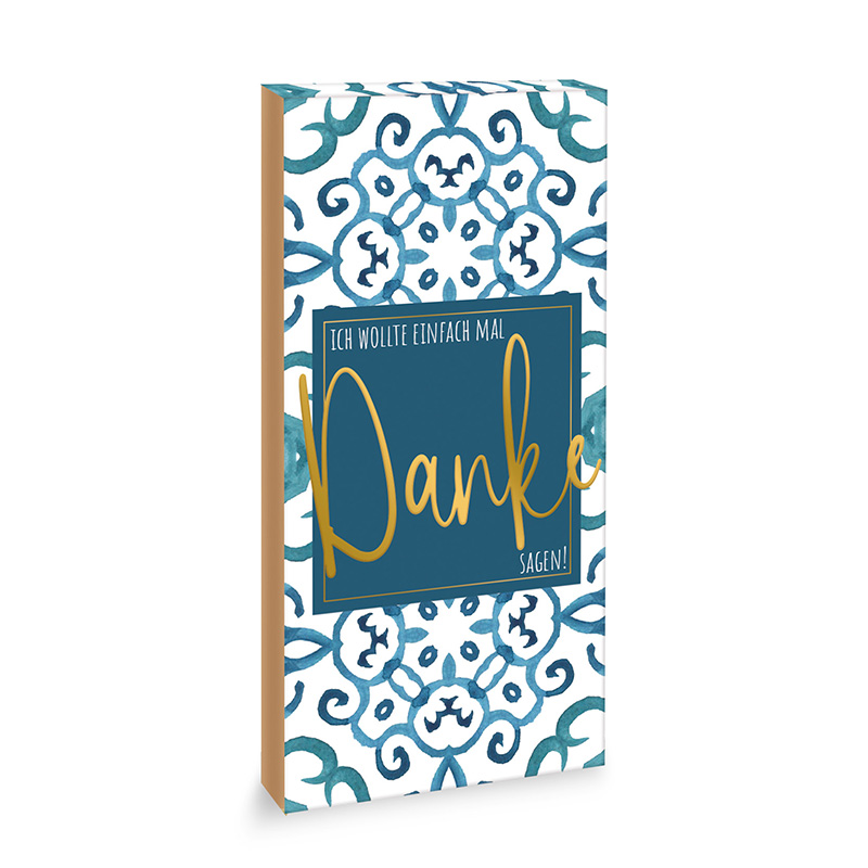 Aufleger für Schokoladen-Tafel "Danke" als Geschenk