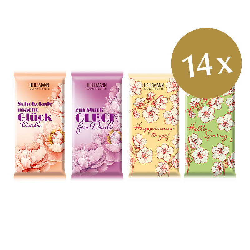 Heilemann Frühlingsschokoladen Täfelchen, 14 x 37 g
