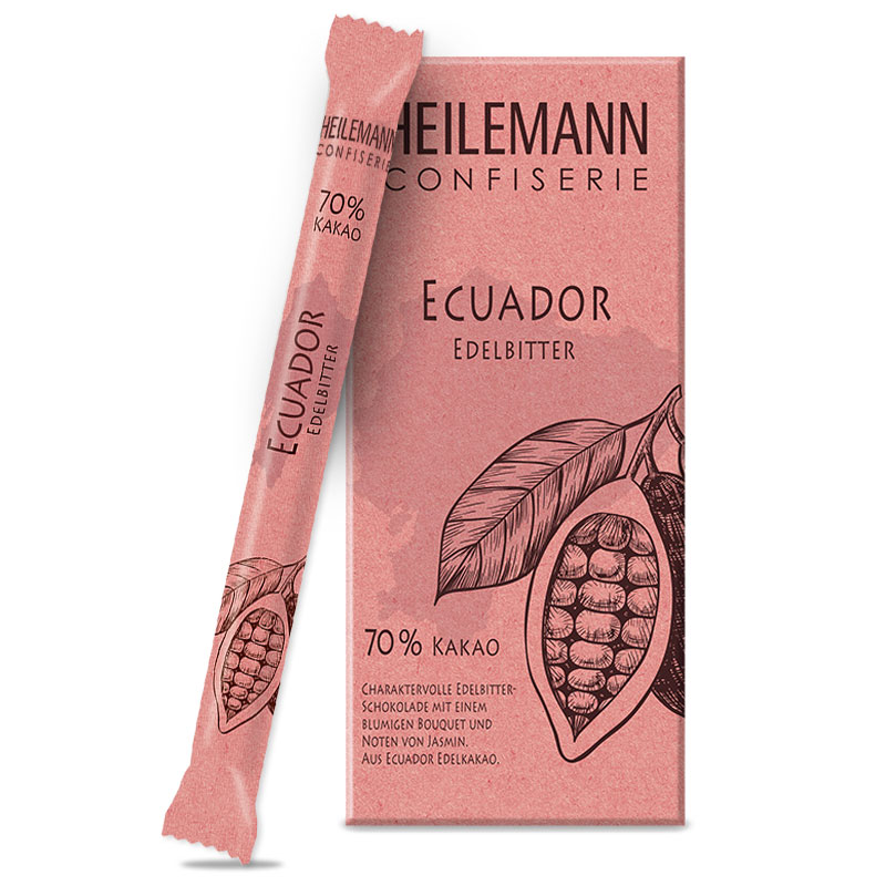 Heilemann Ursprungs-Schokolade Ecuador 70 % Kakao Edelbitter Tafel und Stick