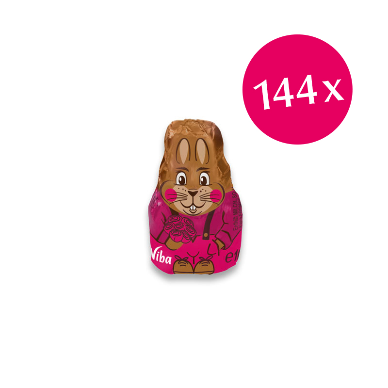 Viba Schokohäschen gefüllt mit Nougat, 144 x 10 g