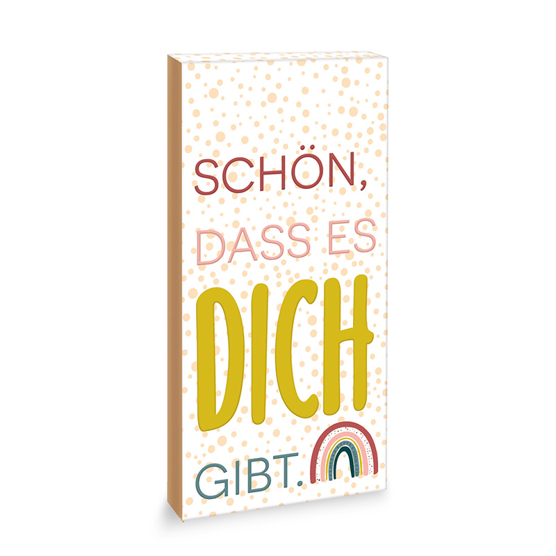 Aufleger für Schokoladen-Tafel "Schön dass ..." als Geschenk