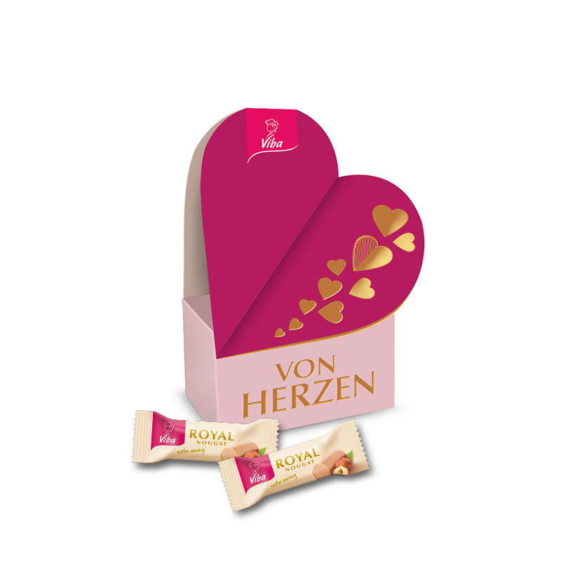 Viba Kleiner Gruß "Von Herzen" mit Royal Nougat Minis