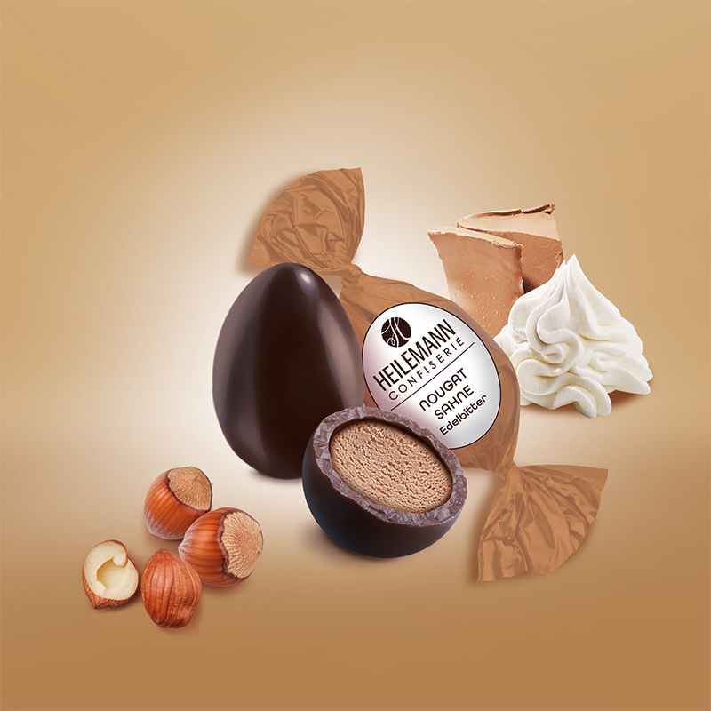 Heilemann Nougat-Sahne-Ei - cremige Füllung