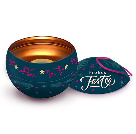 Viba Weihnachtskugel "Lichterglanz" blau Kerzenlicht