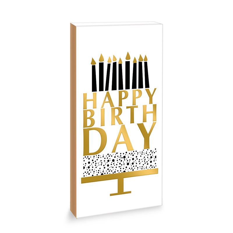 Aufleger für Schokoladen-Tafel "Happy Birthday" als Geschenk zum Geburtstag