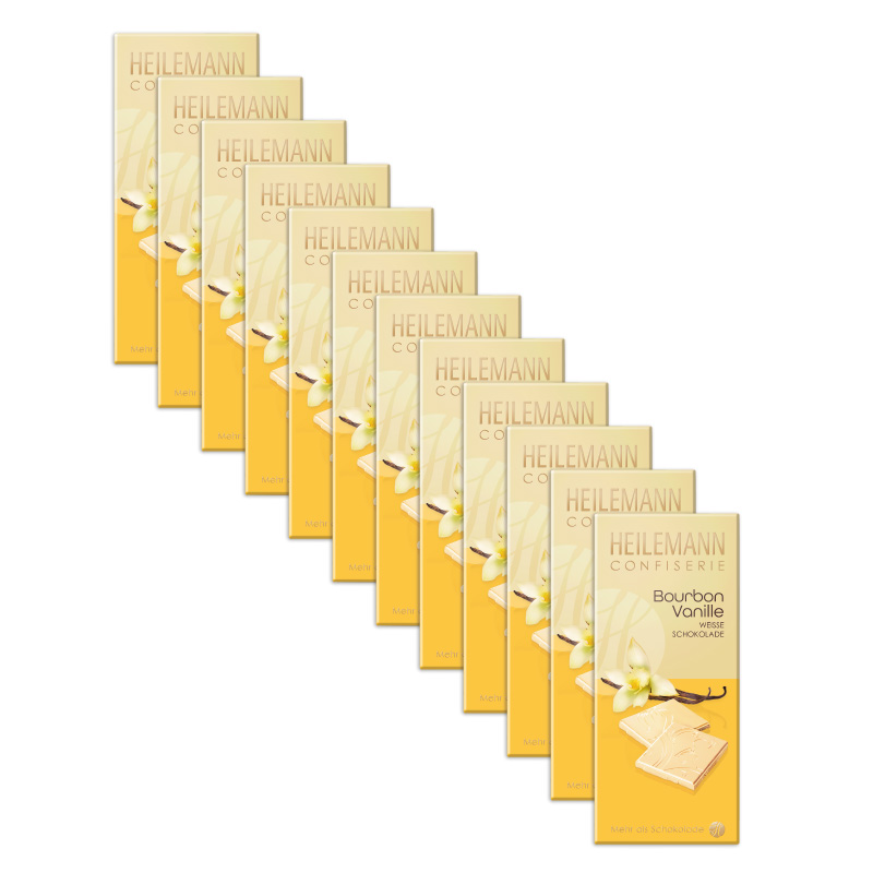Heilemann Bourbon Vanille weiße Schokolade, 12 x 80 g