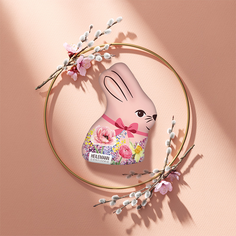 Heilemann Bunter Osterhase Edelvollmich im Osterkranz