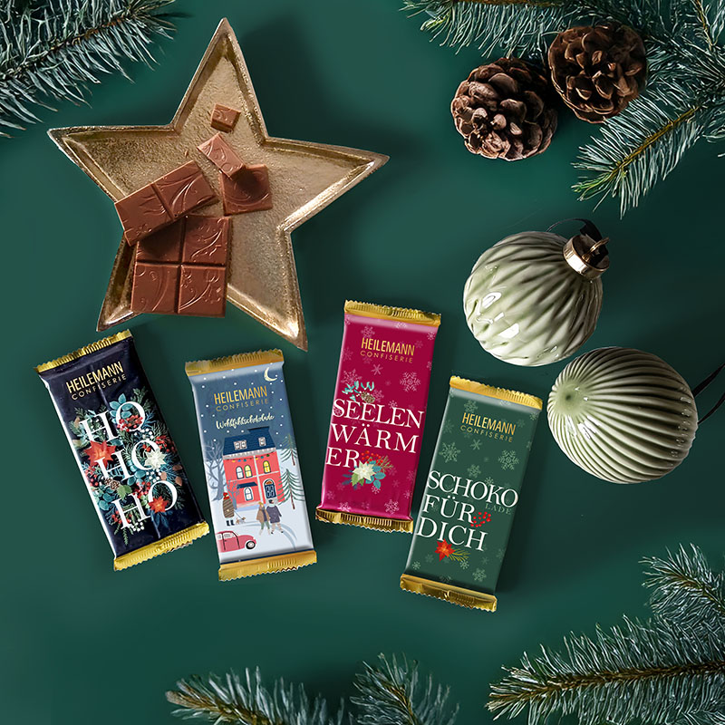 Heilemann Weihnachts-Täfelchen "HO HO HO", 37 g - als Weihnachtsgeschenk