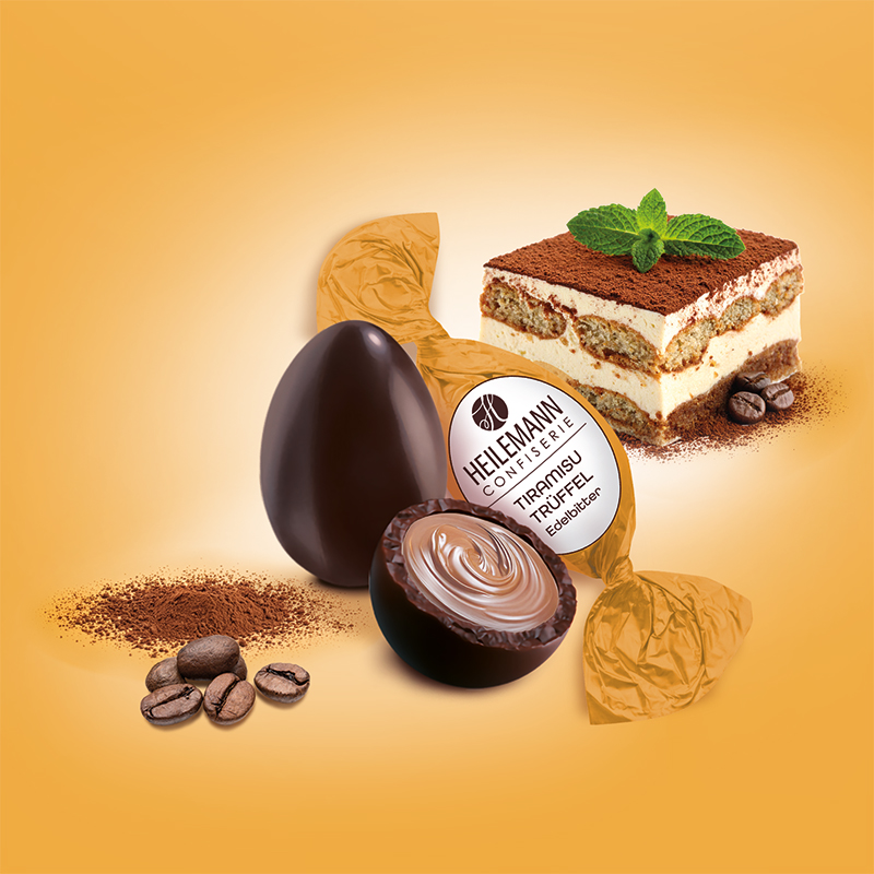 Heilemann Tiramisu-Trüffel-Ei - cremige Tiramisu Füllung