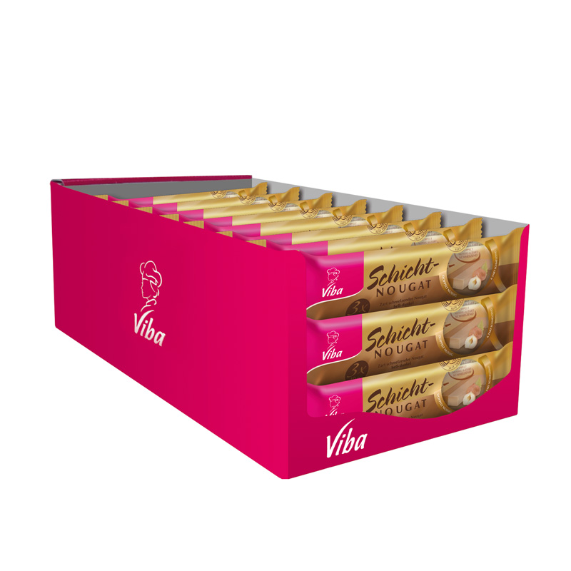 Viba Schicht-Nougat Jumbo 3er Pack, 24 x 120 g