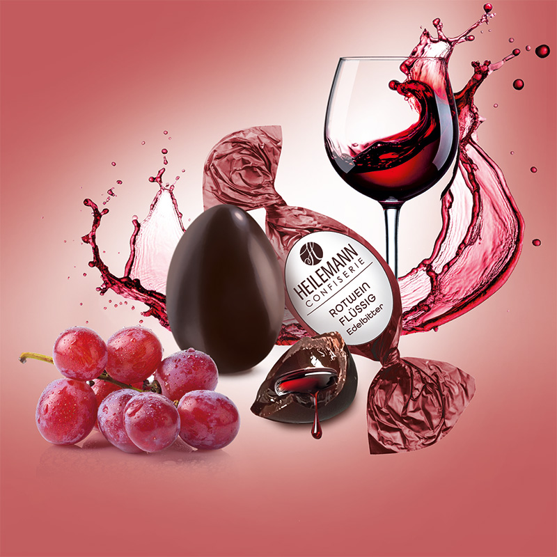 Heilemann Rotwein-Ei, 20 - mit flüßiger Rotwein Füllung
