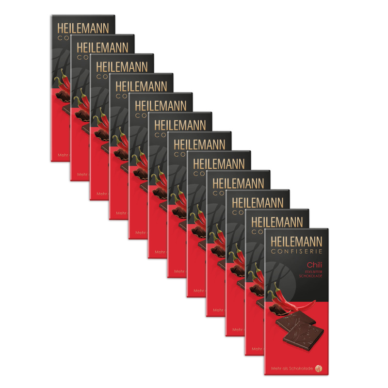 Heilemann Chili Edelbitter-Schokolade, 12 x 80 g