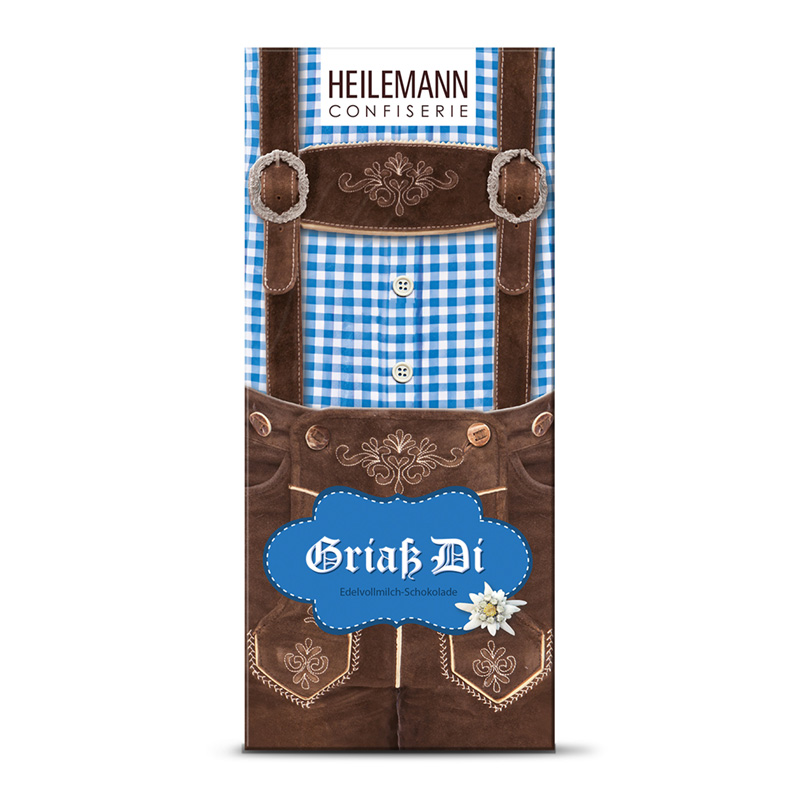 Heilemann Oktoberfest Tafelschokolade Lederhose, 80 g