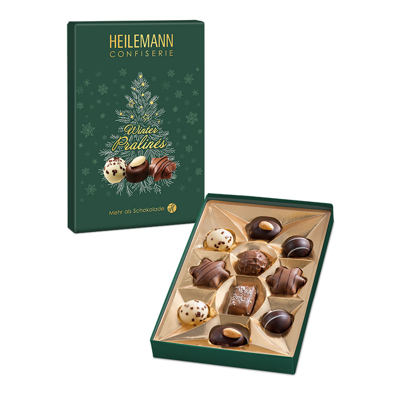 Winter Pralinen-Schachtel geöffnet