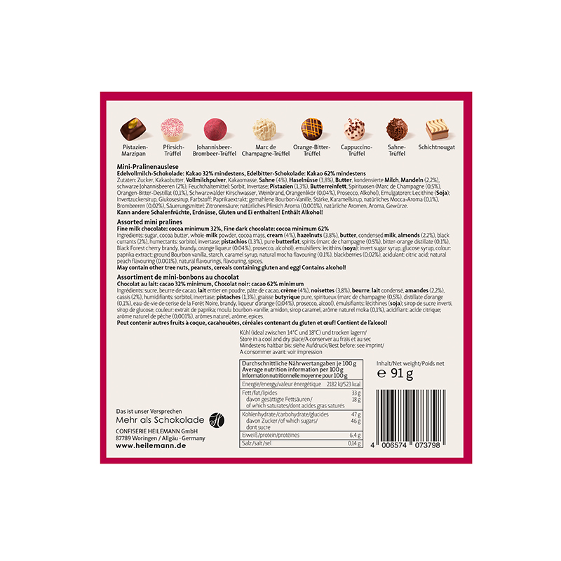 Heilemann Mini Pralinen "Merry Christmas" Rückseite