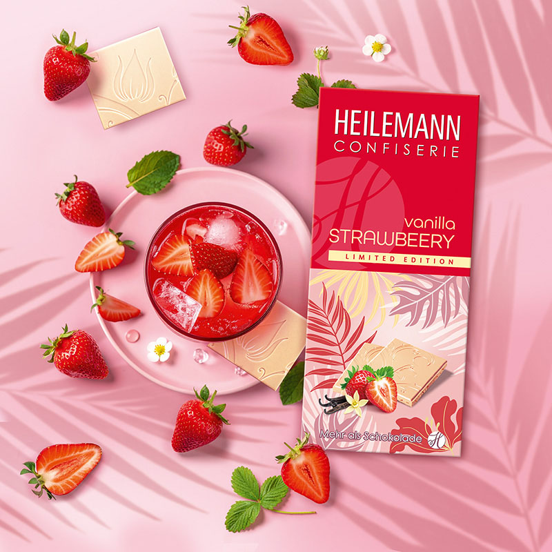 Heilemann Sommer-Schokolade vanilla STRAWBERRY erfrischender Genuss