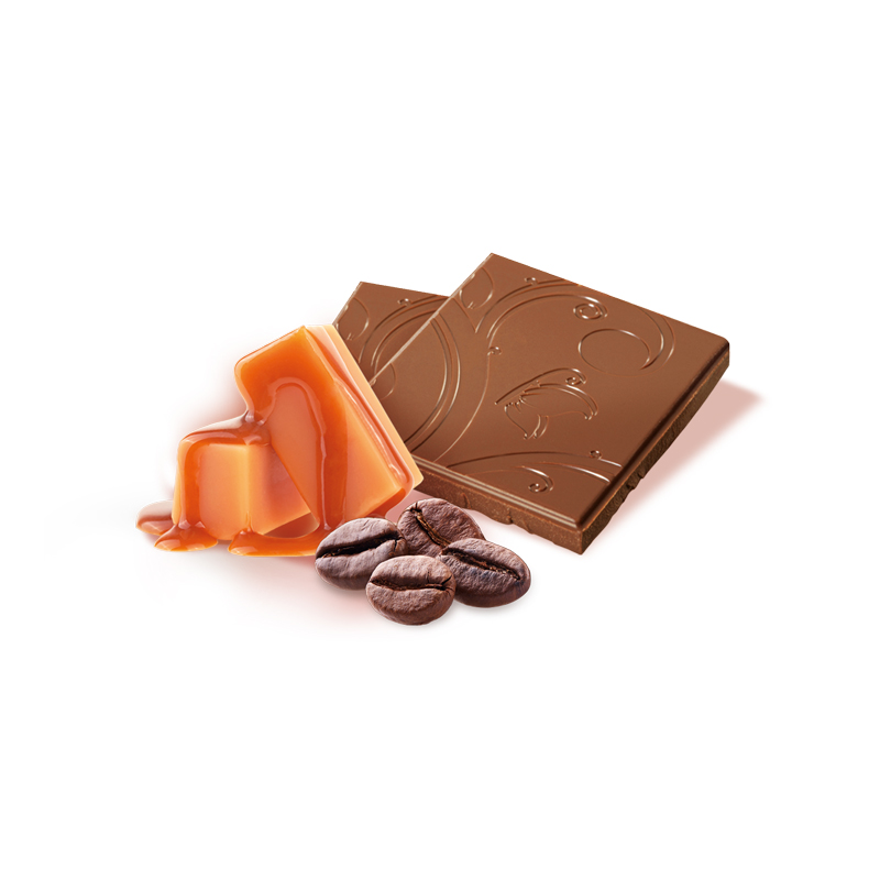 Karamell und Kaffee mit Edelvollmilch-Schokolade