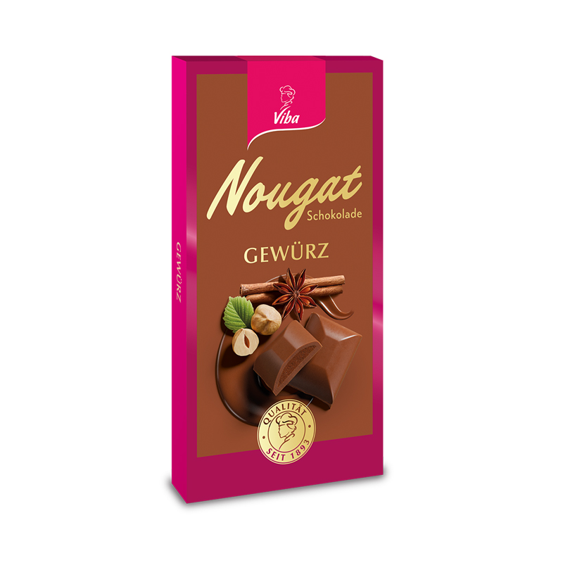 Viba Nougat-Tafelschokolade Gewürz Nougat, 100 g