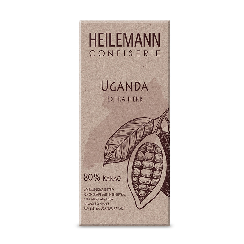 Ursprungs-Schokolade Uganda 80 % Extra herb, 80 g