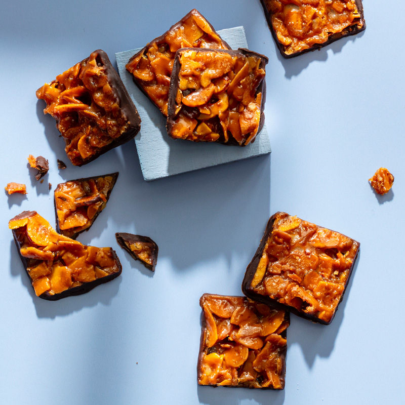 HUSSEL Florentiner in Zartbitterschokolade getaucht