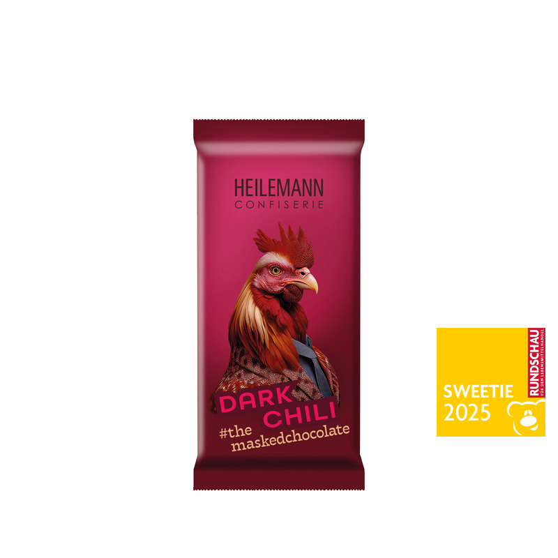 Heilemann "Dark Chili" Edelbitter-Schokolade, 37 g - Sweetie Award 2025