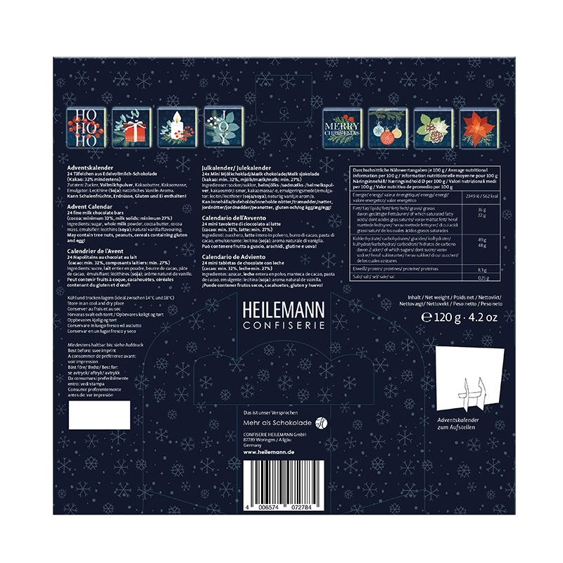 Heilemann "HO HO HO" Tischkalender Täfelchen, 120 g