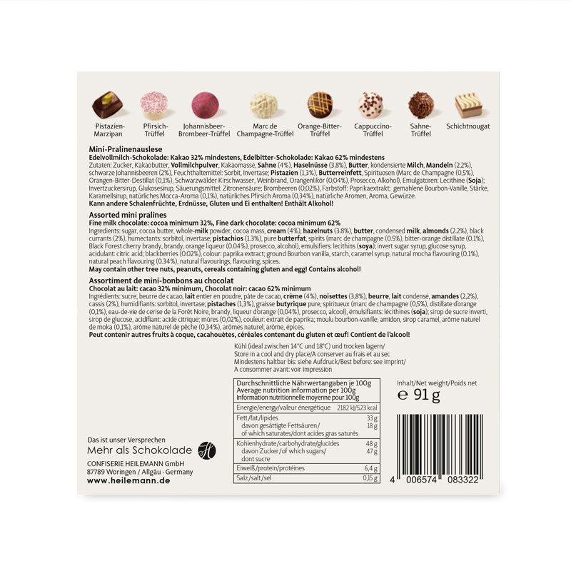 Heilemann Mini Pralinen "Für dich", Pralinenschachtel Unterteil