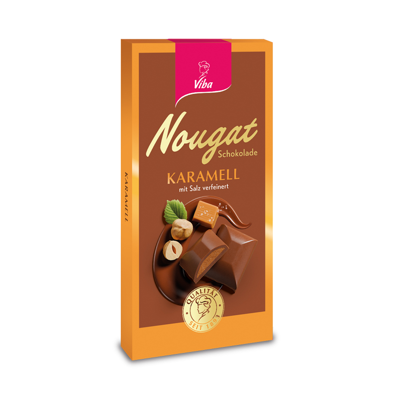 Viba Nougat-Tafelschokolade Karamell Salz, 100 g