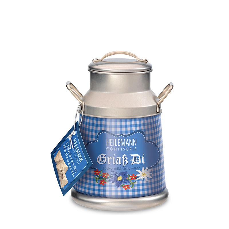 Heilemann Milchkanne gefüllt mit Vollmilch Bits, 105 g