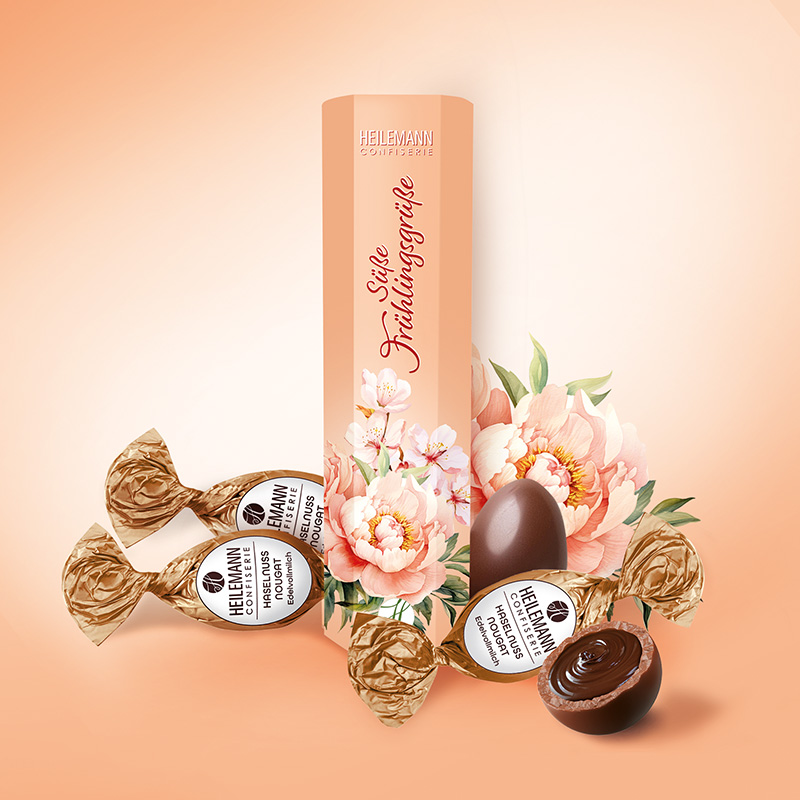 Heilemann Geschenk Süße Frühlingsgrüße mit Haselnuss-Nougat Eiern