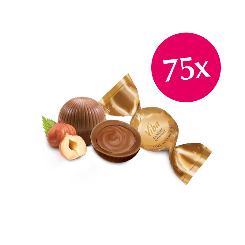 Viba Classic-Nougat-Kugel, Vorrat 75 x 15 g