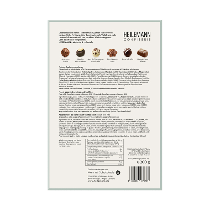 Heilemann Winter-Pralinés Rückseite