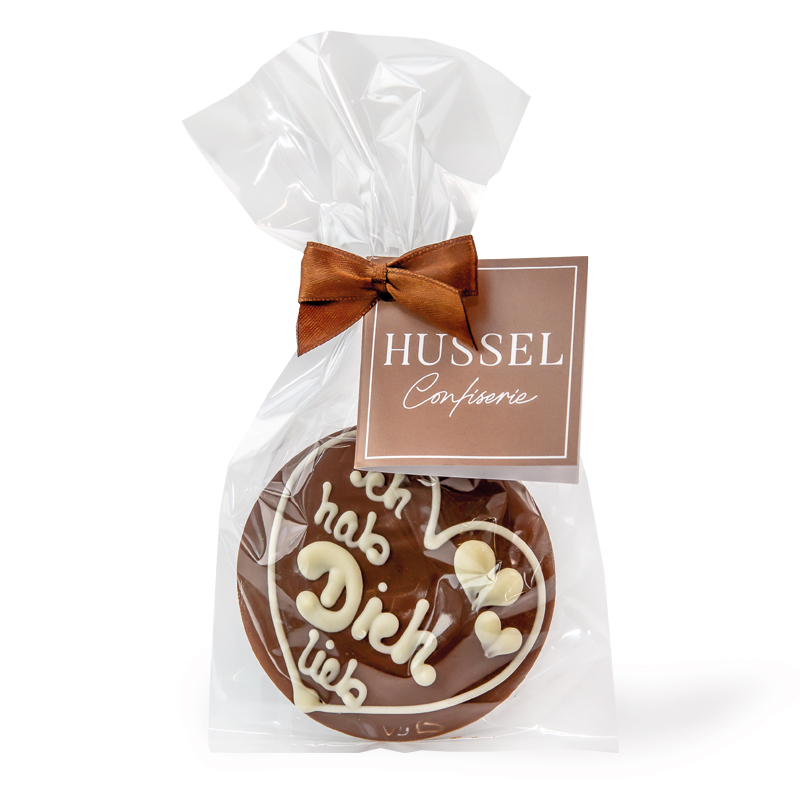 HUSSEL Confiserie-Schokolade Herz "Ich hab dich lieb", 35 g