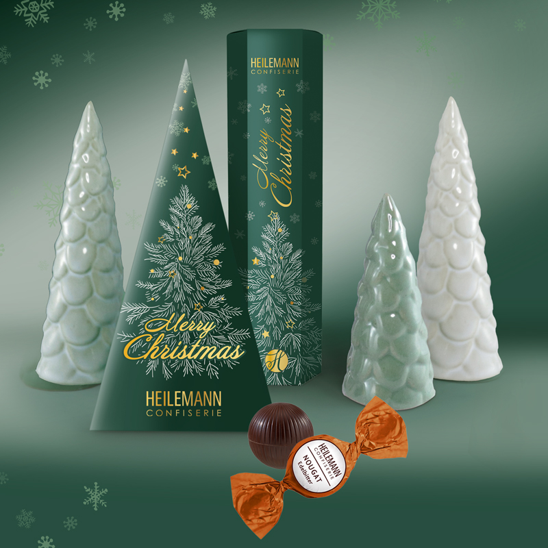 Heilemann Präsent "Merry Christmas" mit Nougat-Kugeln als Weihnachtsgeschenk
