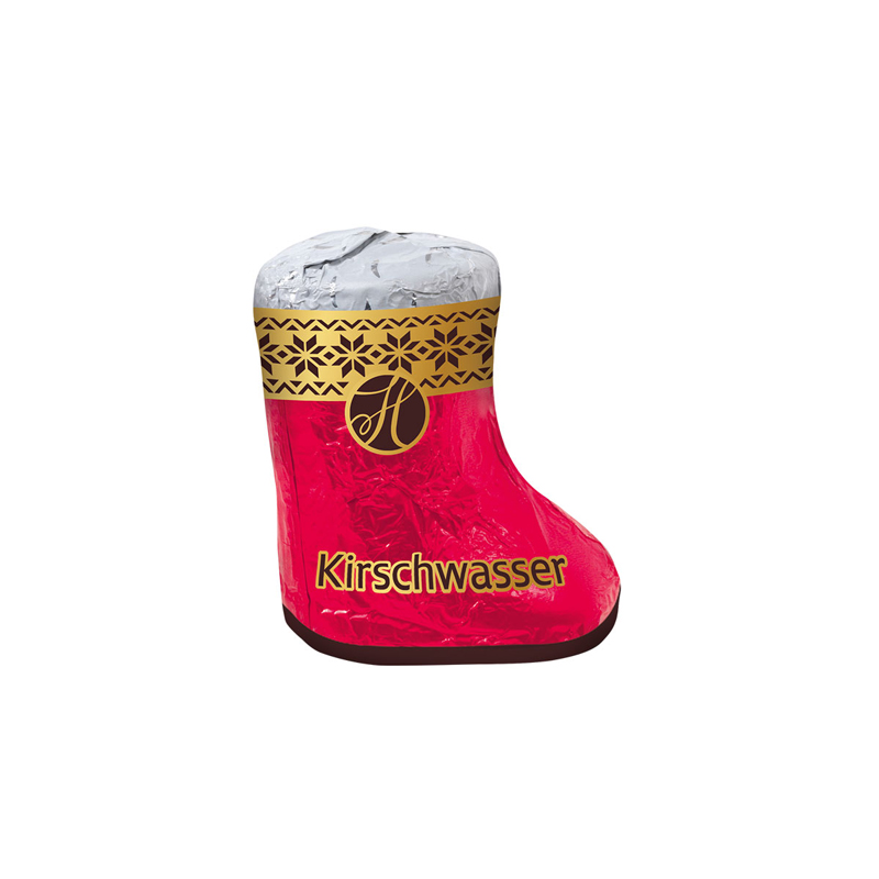 Stiefel gefüllt mit Kirschwasser