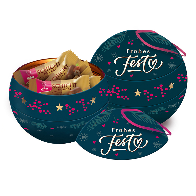 Viba Teelichtkugel Frohes Fest, 80 g