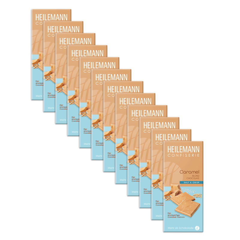 Heilemann Caramel Blond Chocolate Salt & Crisp, 12 x 80 g