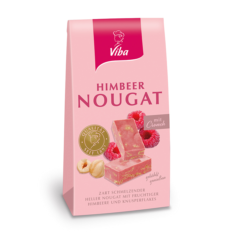Viba Himbeer Nougat mit Crunch Beutel, 100 g