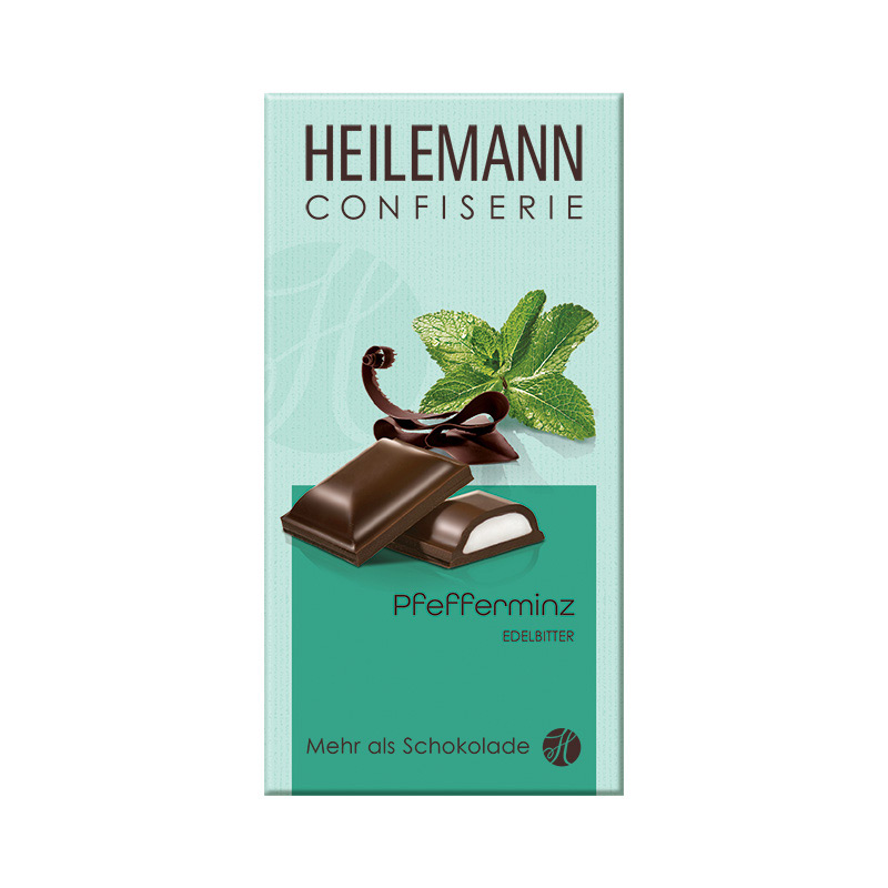 Heilemann Pfefferminz in Edelbitter-Schokolade, 100 g