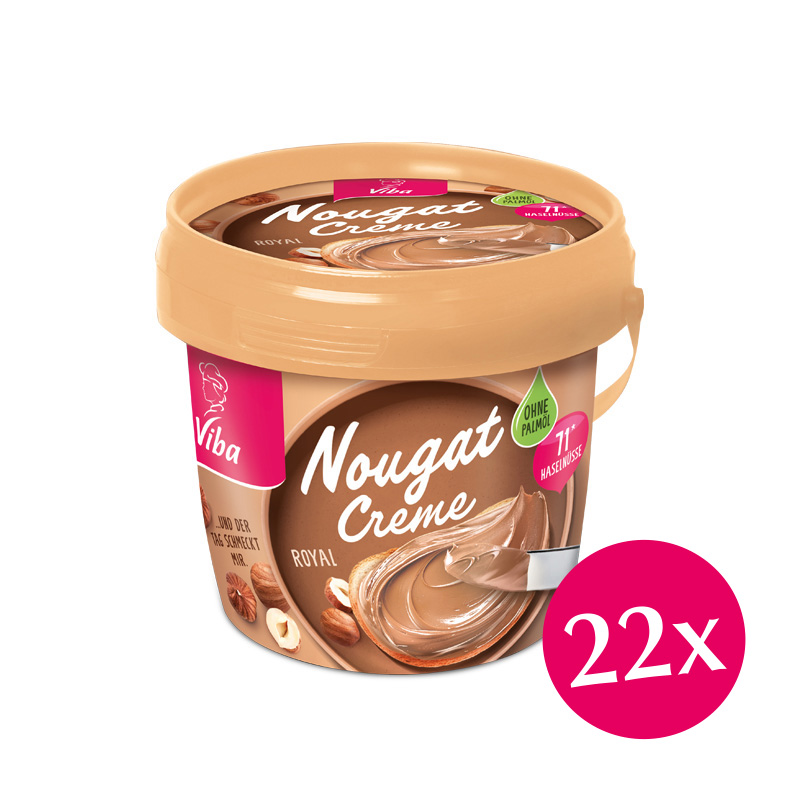 Viba Nougat Creme Royal Palmölfrei, 22 x 375 g