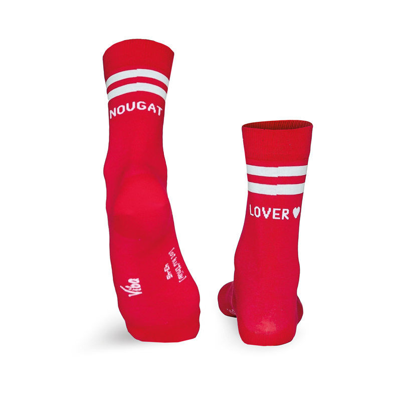 Viba x [ot ku'thüʁ] Sock'n mit Aufschrift Nougat Lover