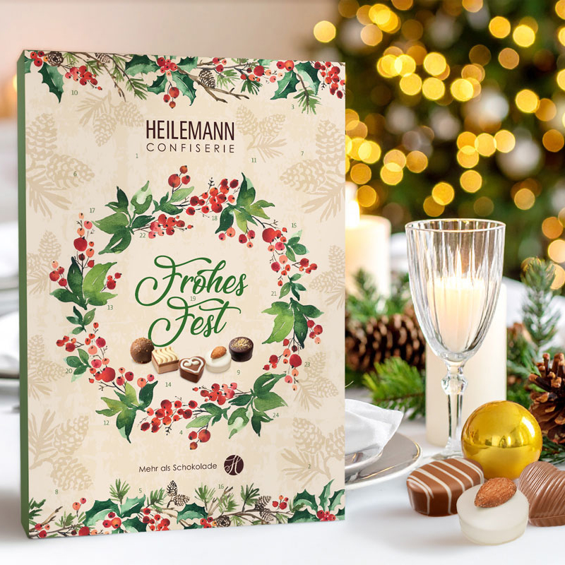 Heilemann Adventskalender Pralinen, 290 g - Countdown zum Frohen Fest