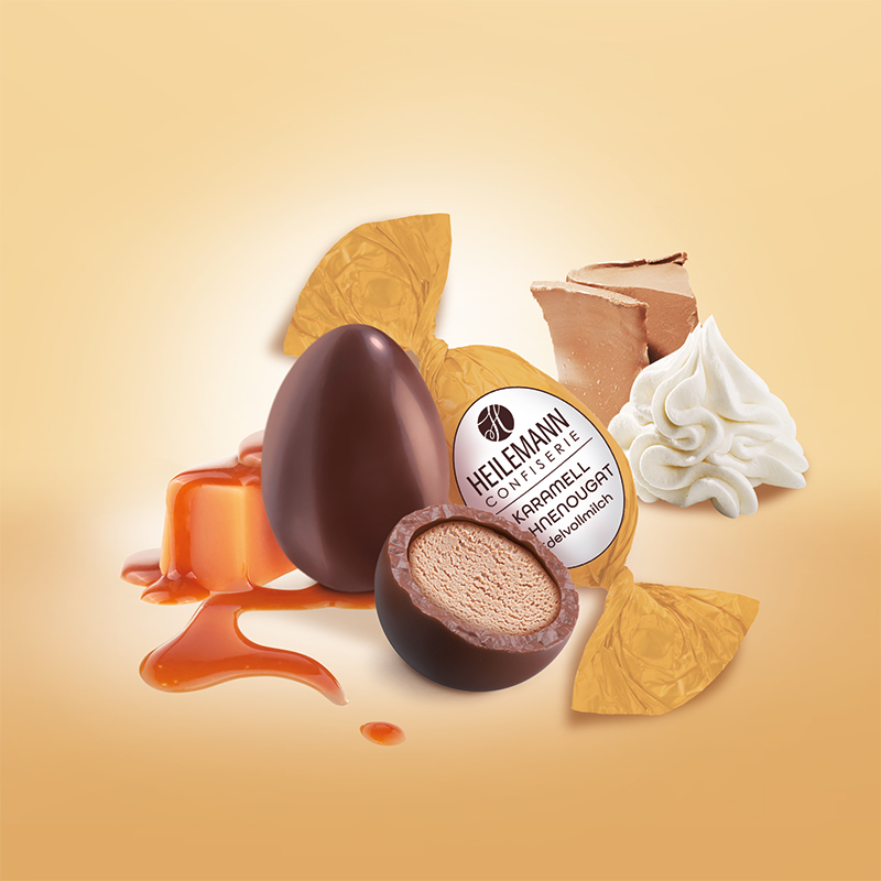Heilemann Karamell-Sahnenougat-Ei - cremige Füllung