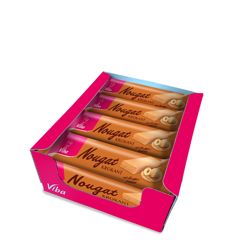Viba Krokant Nougat Riegel, 12 x 75 g