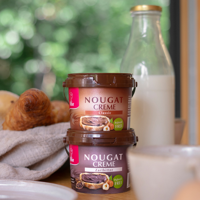 Viba Nougat-Creme Zartbitter und Classic zum Frühstück